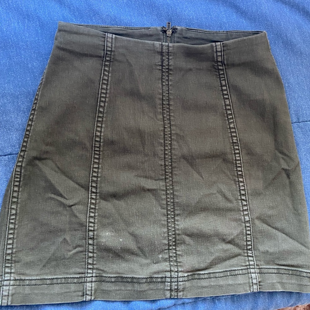 Free People mini pencil skirt- olive green